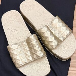 Ash Metallic Gold Slide Sandals